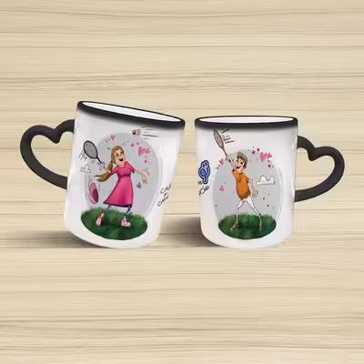 ماگ حرارتی مدل دسته قلبی طرح عاشقانه کد 193