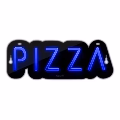 چراغ دیواری نئون دیزاین مدل Pizza-Text-BL_BL