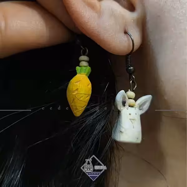 گوشواره حجم دار خرگوش و هویج