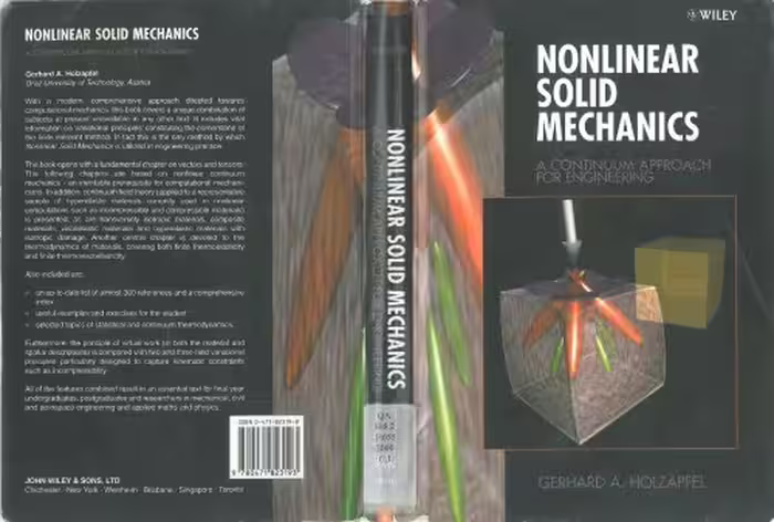 خرید و دانلود نسخه کامل کتاب Nonlinear Solid Mechanics, A Continuum Approach for Engineering