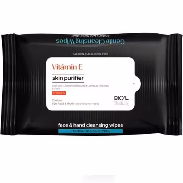 دستمال مرطوب پاک کننده دست و صورت آقایان بیول حاوی ویتامین E بسته 10 عددی