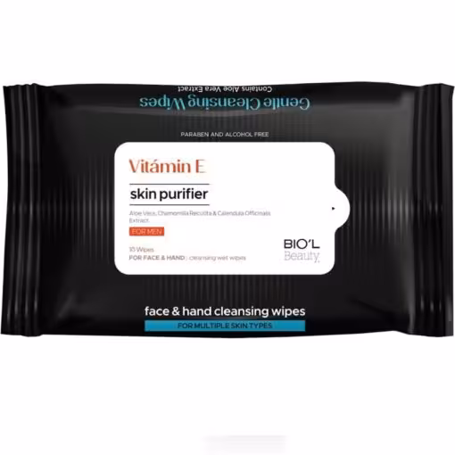 دستمال مرطوب پاک کننده دست و صورت آقایان بیول حاوی ویتامین E بسته 10 عددی