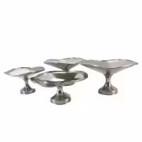 سرویس پذیرایی مسی سفید (کروم) مدل سه بعدی 4 تایی کد AH-18