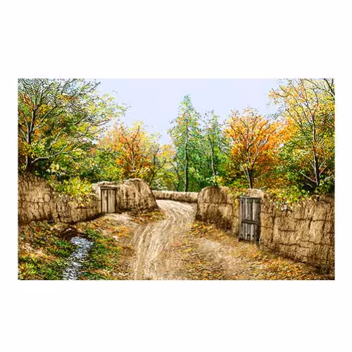 طرح منظره کوچه باغ پاییزی کد 23123