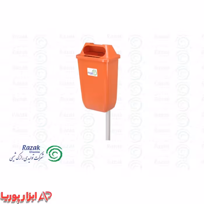 سطل زباله 50 لیتری یک قلو پایه بست بدنه ثابت کد 1022