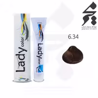 رنگ مو لیدی کالر Lady color شماره 6.34 حجم 100 میلی لیتر رنگ بلوند تنباکویی تیره
