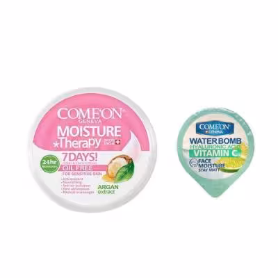 کرم مرطوب کننده کامان مدل Oil Free حجم 250 میلی لیتر به همراه کرم آبرسان کامان سری واتربمب مدل ویتامین C حجم 7 میلی لیتر