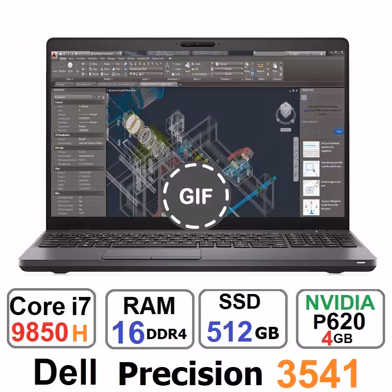لپ تاپ دل Dell Precision 3541 پردازنده Core i7 9850H