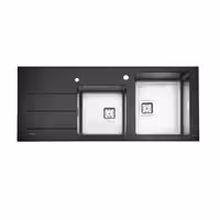 سینک دو لگنه کریستال مشکی استیل البرز