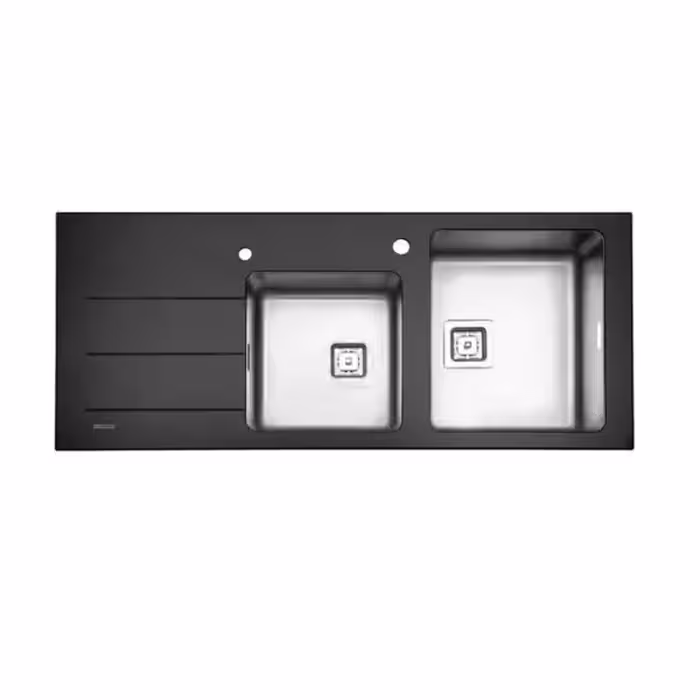 سینک دو لگنه کریستال مشکی استیل البرز