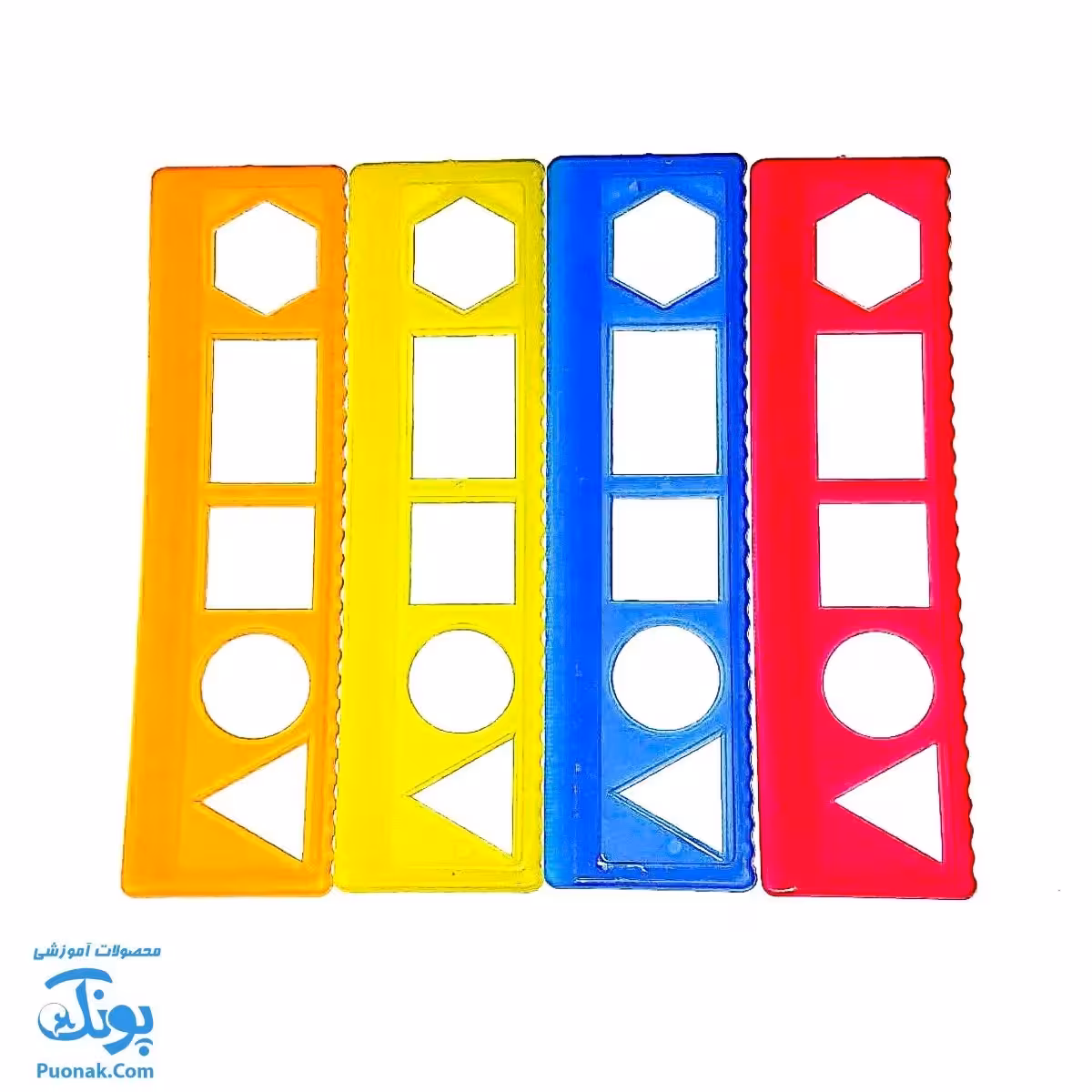 خط کش اشکال هندسی ژله ای | 15 سانتی متر بسته 4 عددی