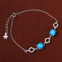 دستبند فیروزه زنانه کد 31011 - جواهری مشاهیر