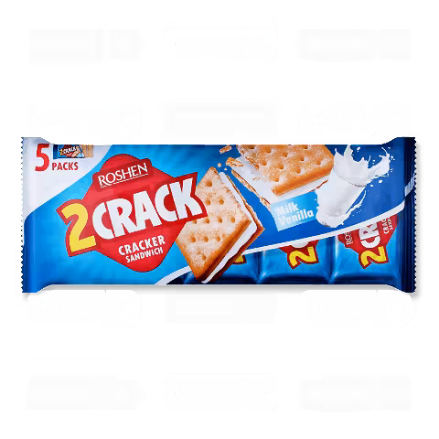 کراکر کرم دار روشن Roshen با طعم شیر و وانیل بسته 5 عددی