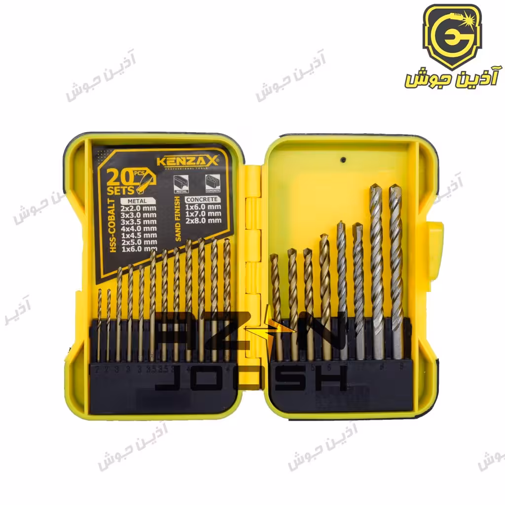 ست مته 20 تایی آهن و دیوار کنزاکس Kenzax مدل KDB-120