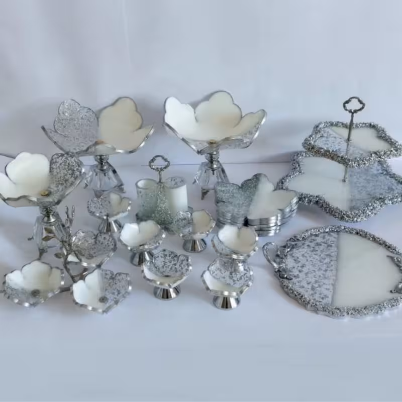 ظروف و سرویس کامل 6 نفره رزینی جهیزیه عروس