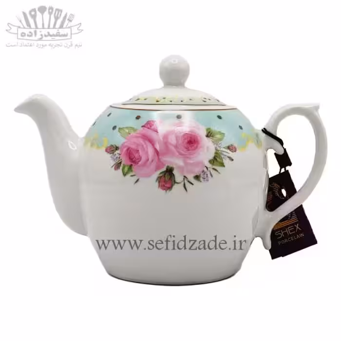 قوری چینی شکس (SHEX) مدل مجید گل آبی 1000ml