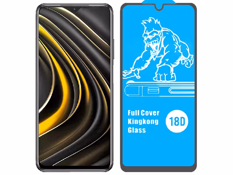 گلس ایربگ دار آرمور مدل Kingkong شیاومیPoco m3Xiaomi pocom3 Kingkong armored glass airbag