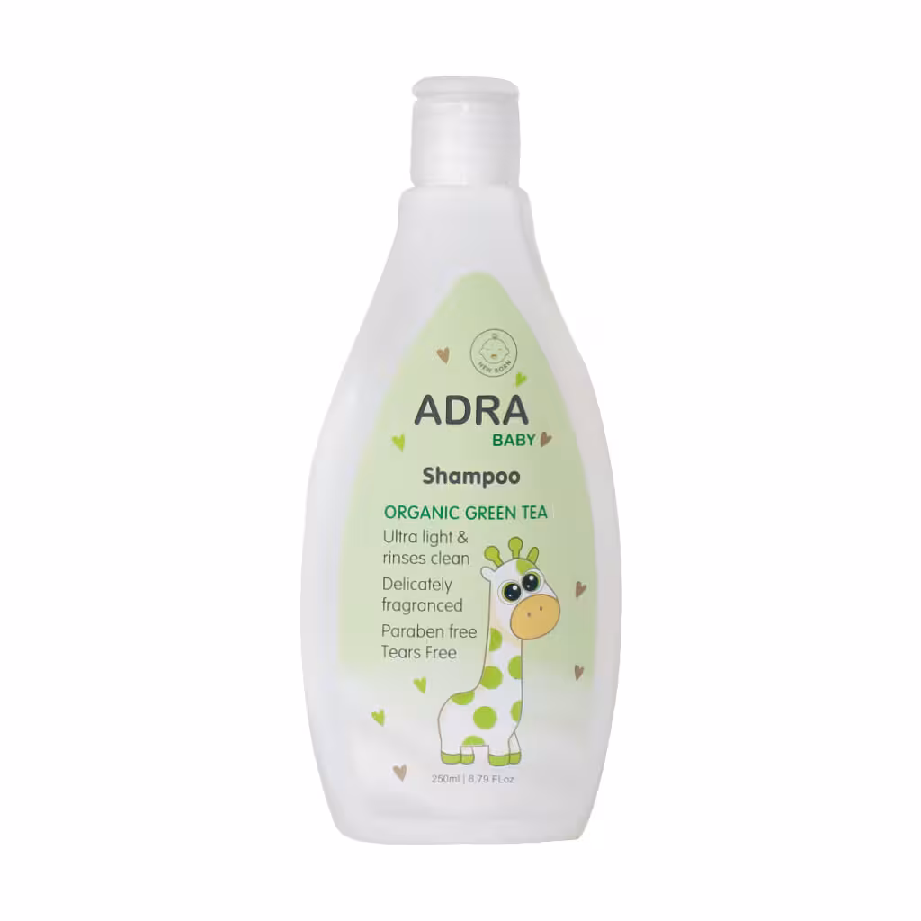 شامپو سر بچه عصاره چای سبز آدرا 250 میلی لیتر | Adra Organic Green Tea Baby Shampoo 250 ml