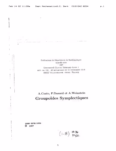 خرید و دانلود نسخه کامل کتاب Groupoides symplectiques