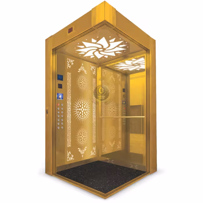 کابین آسانسور استیل طلایی کد 10311