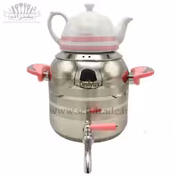 کتری و قوری استیل دستی لوکس دسته صورتی 5 لیتری