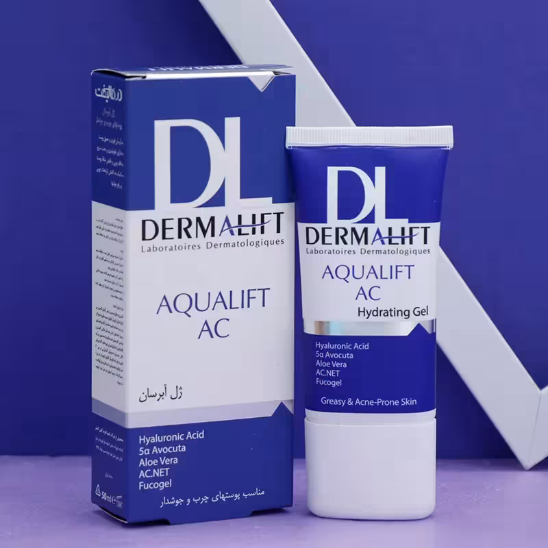 عمده فروشی ژل آبرسان پوست چرب و جوشدار درمالیفت AQUALIFT AC حجم 50 میل 92807