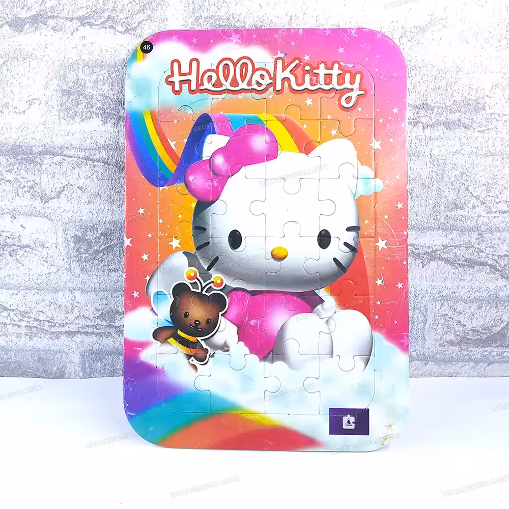 پازل و تخته وایت برد سایز A4 طرح کیتی