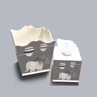 ست سطل و جا دستمال چوبی کودک طرح فیل کد A3046