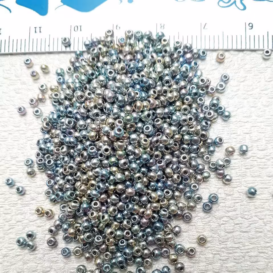 منجوق  یکدست نقره ای هفت رنگ بسته 10 گرمی