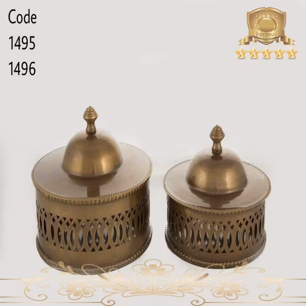 شکلات خوری برنجی درب دار 1496