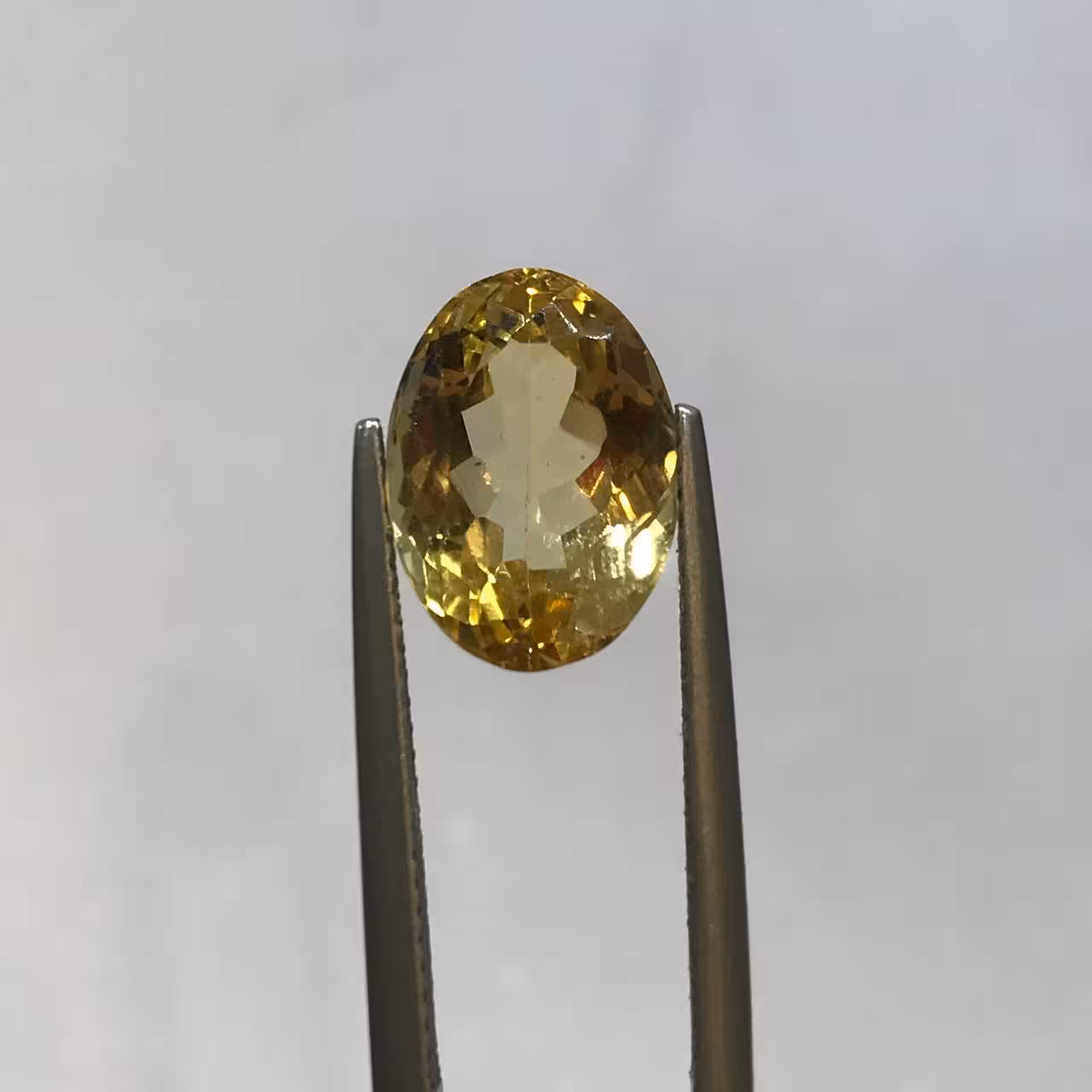 نگین سیترین طلایی اصل سایز 9*13