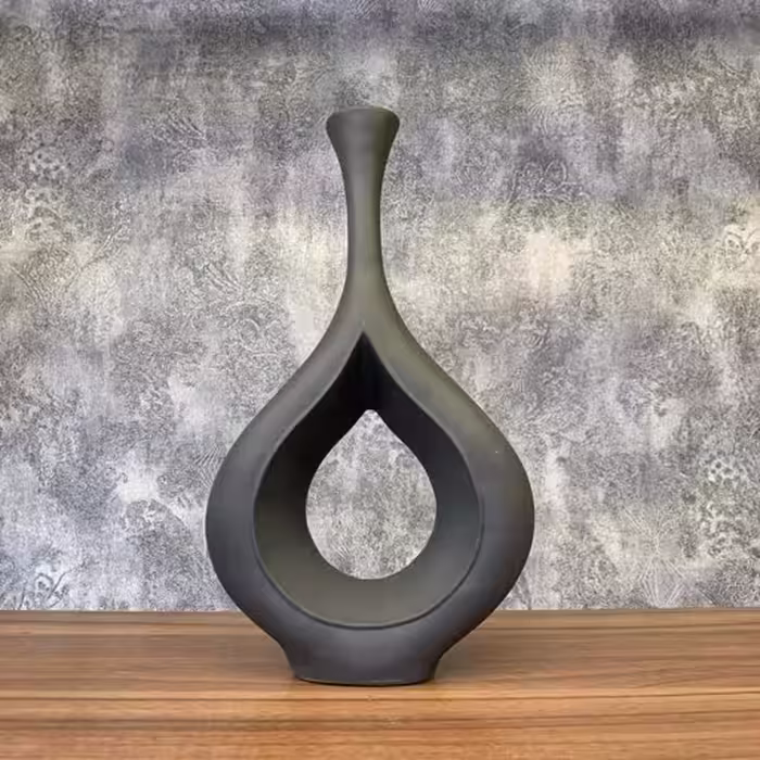 گلدان جفتی اشکی طوسی