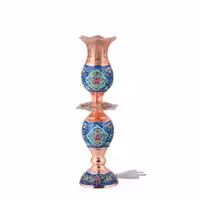 شمعدان مس و پرداز مدل لاله سایز کوچک