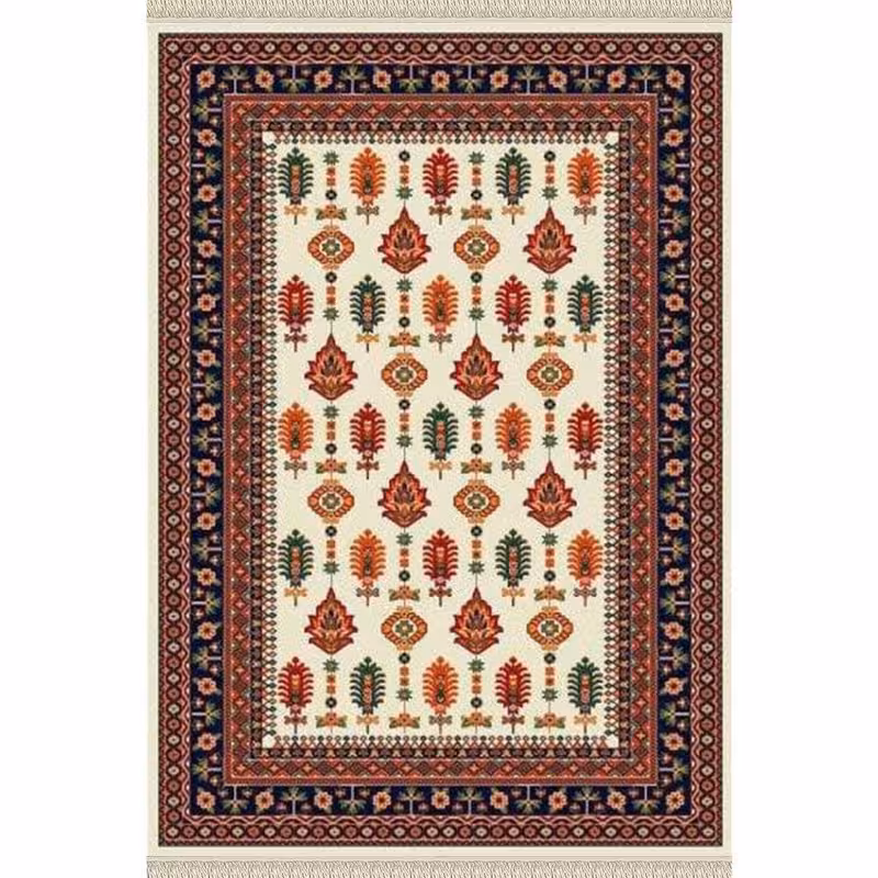 فرش ماشینی ساوین طرح سارگل زمینه کرم