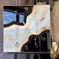 ساعت دیواری مربع رزینی قطر50در 50