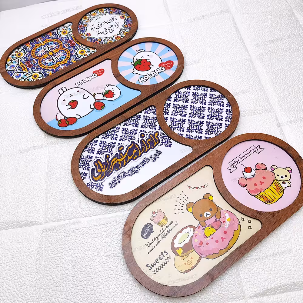 زیر لیوانی فانتزی چوبی کد 1