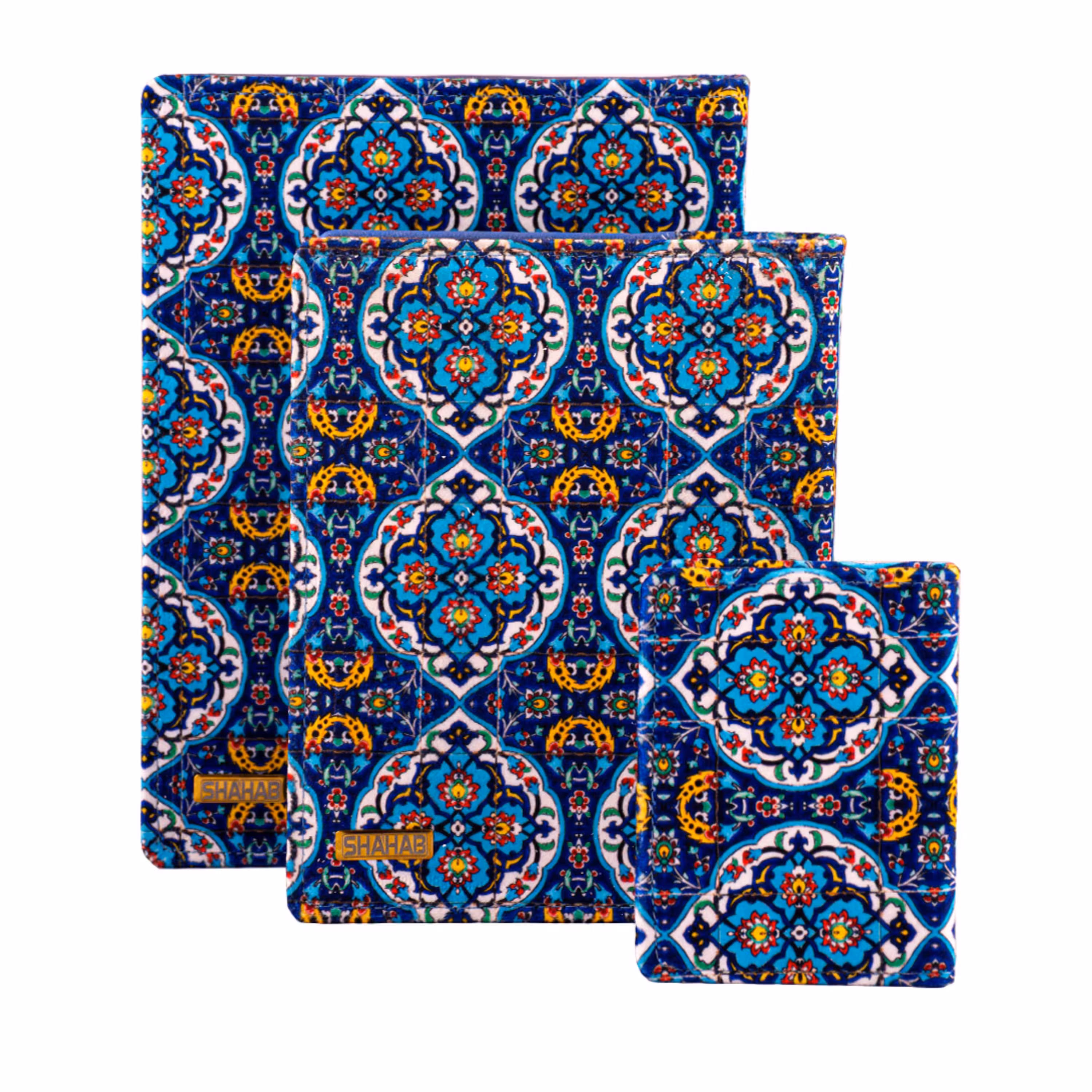 ست تحریر مدل چرم پارچه ای کاشی کاری مجموعه 3 عددی کد L206