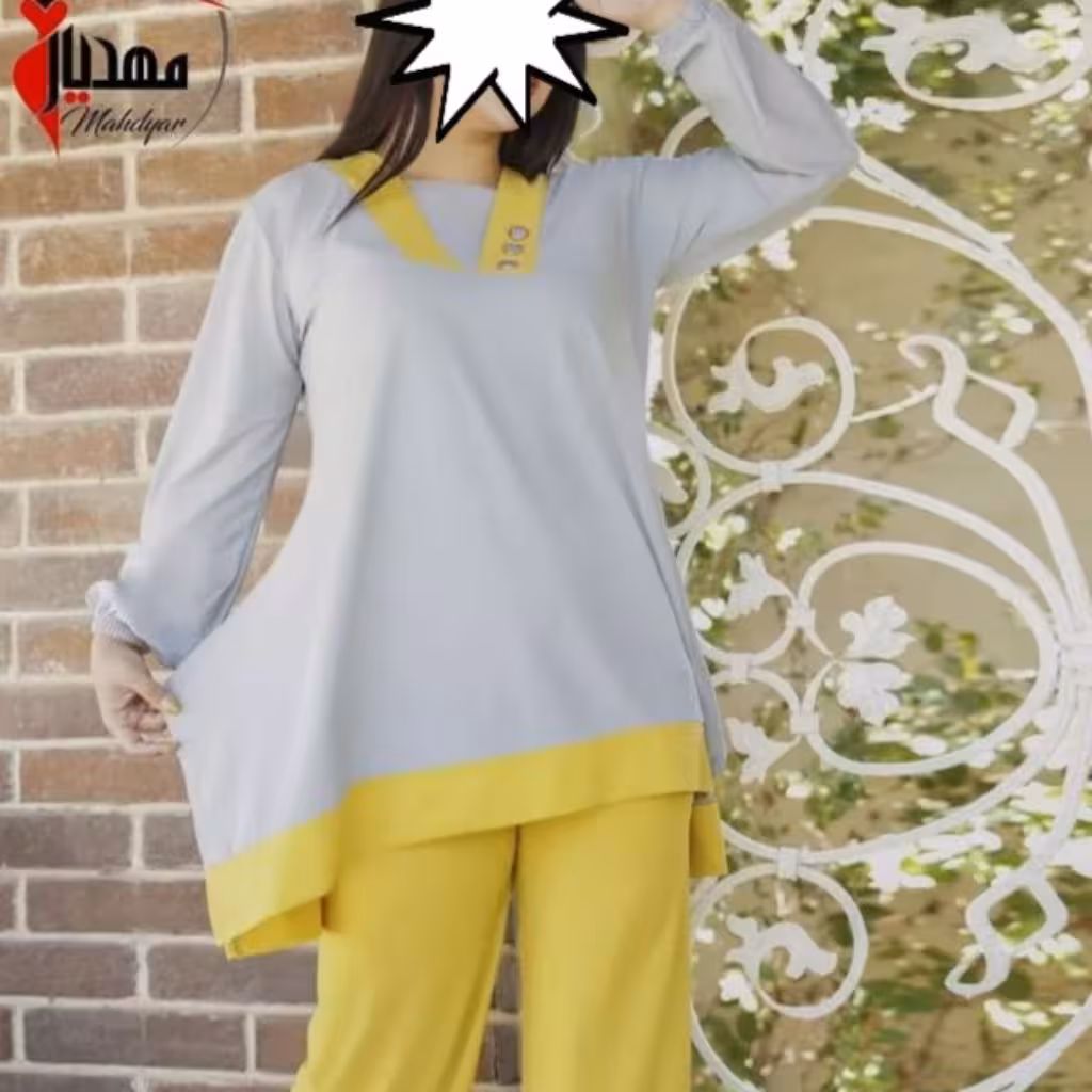 تونیک شلوار یقه سه دکمه