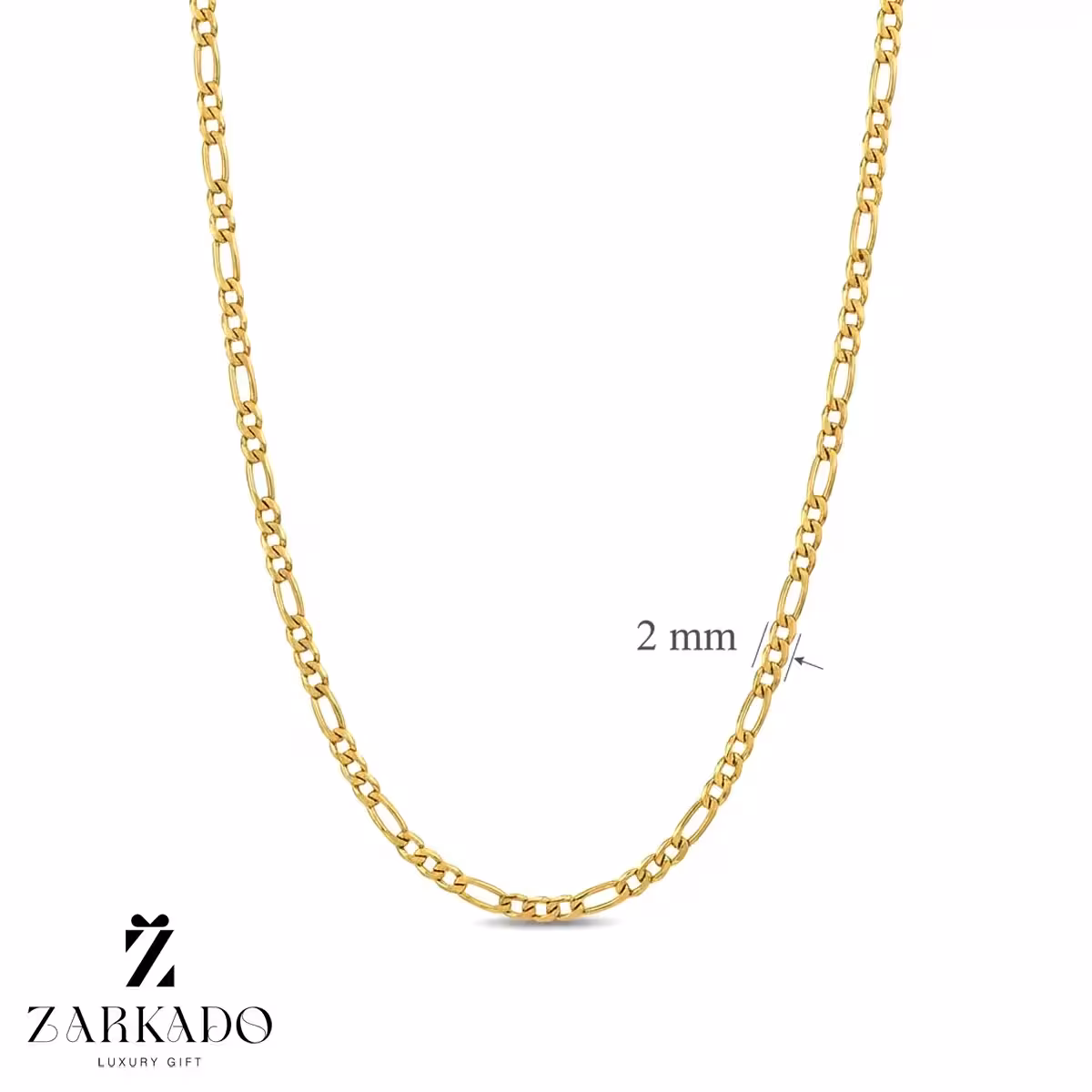 زنجیر طلا فیگارو ریز 45cm عرض 2mm
