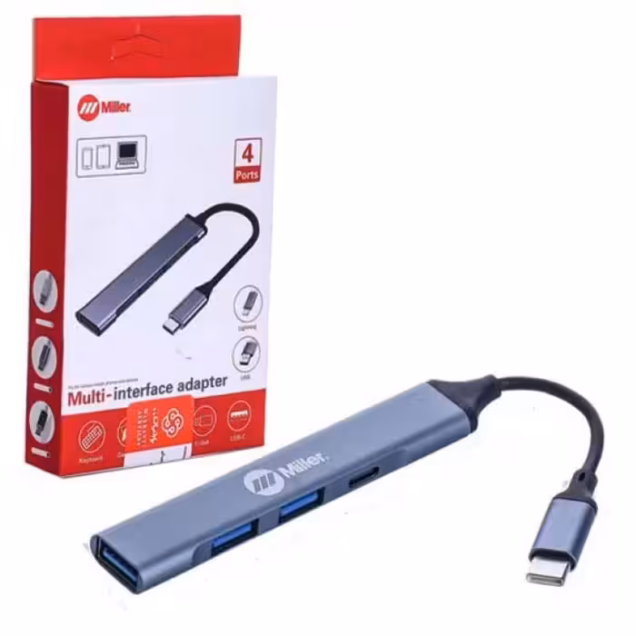 هاب 4 پورت میلر Type-C مدل Miller MHU-930