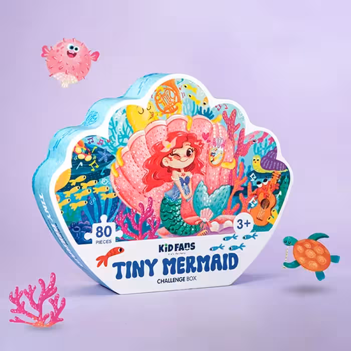 پازل کودک 80 تکه مدل پری دریایی KID FANS TINY MERMAID کد KS2442