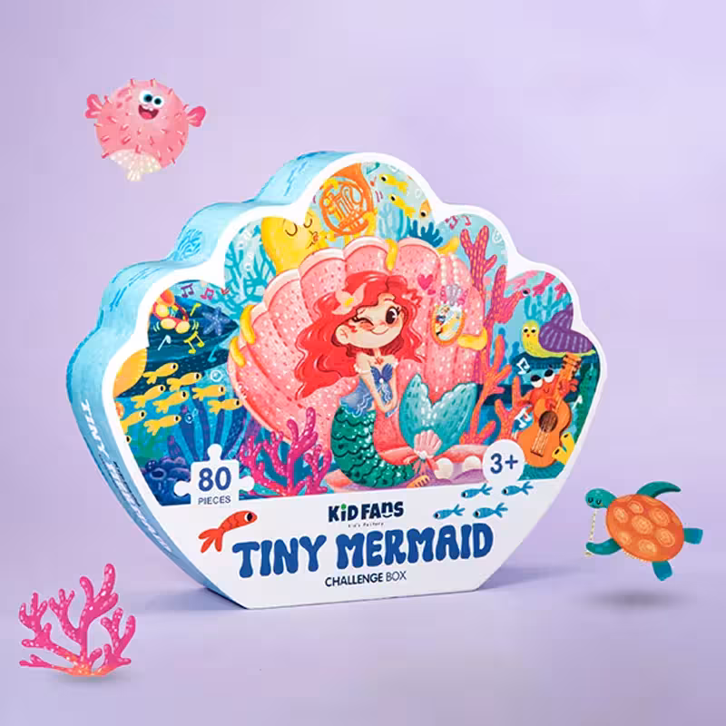 پازل کودک 80 تکه مدل پری دریایی KID FANS TINY MERMAID کد KS2442