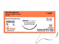 نخ جراحی سوپابن / ویکریل یک کبدی با سوزن 63mm سوپا