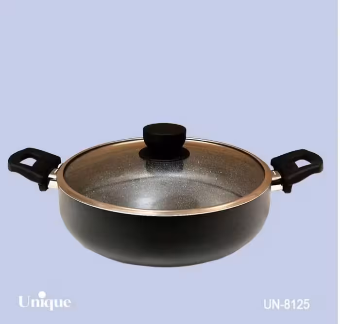 تابه دو دسته سایز 28 کف گرانیت مشکی یونیک کد UN-8125
