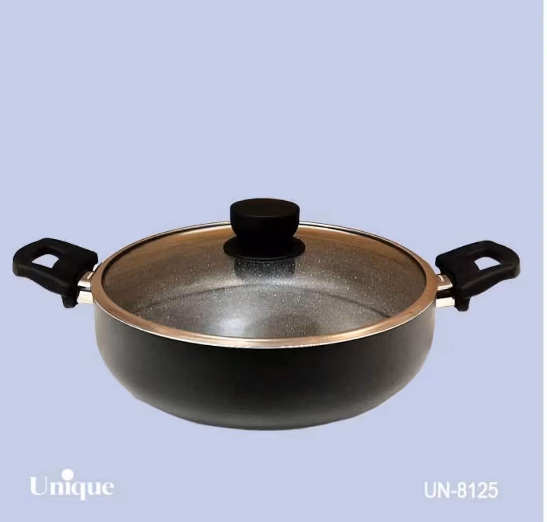 تابه دو دسته سایز 28 کف گرانیت مشکی یونیک کد UN-8125