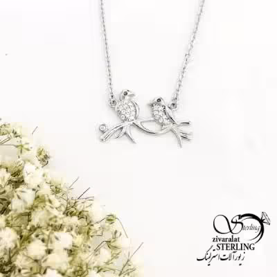 گردنبند نقره 925 عیار طرح پرنده کد 19552