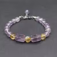 دستبند زنانه میکس آمیتیست و سیترین (کدA668)