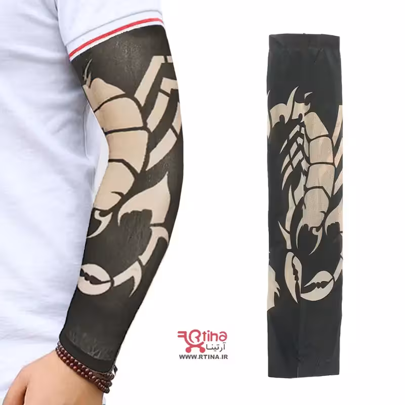 کاور تاتو ساق دست طرح عقرب (نازک و چسبان)