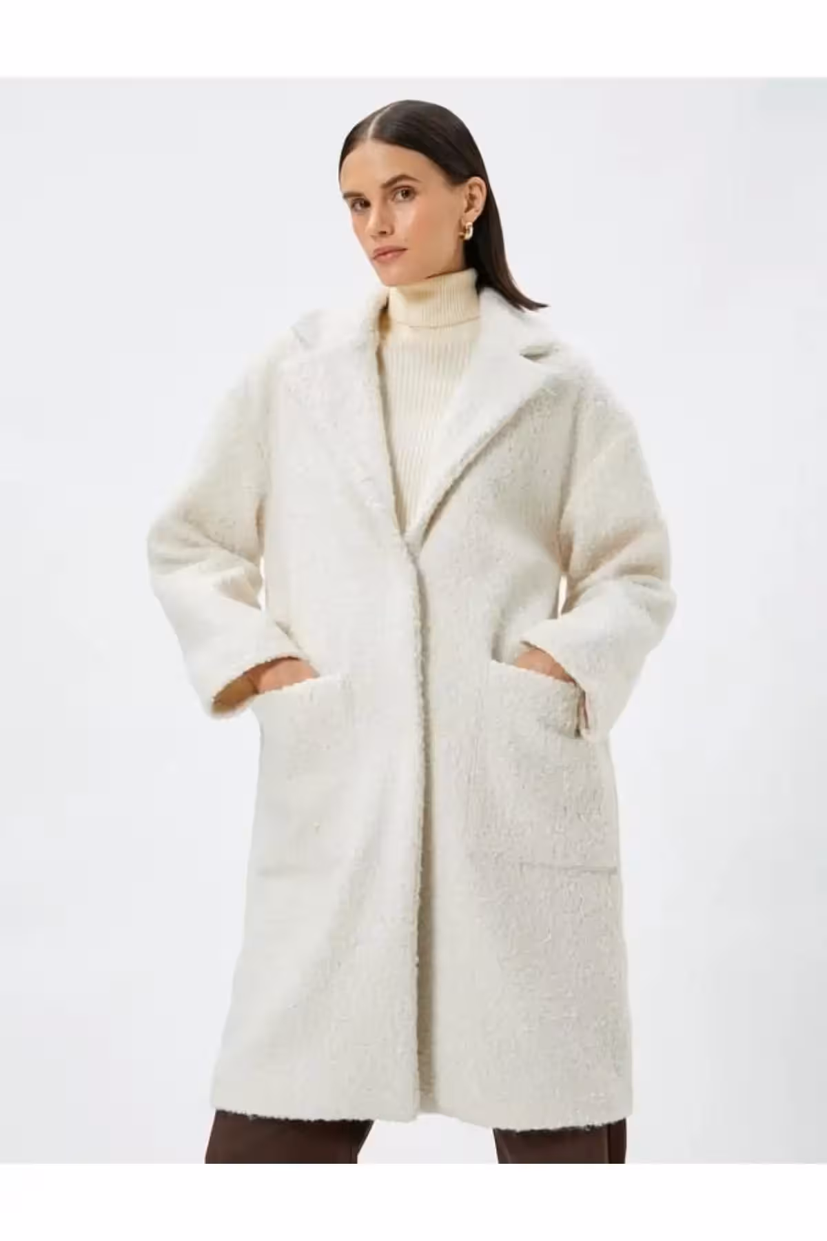 پالتو زنانه کرم - 1299