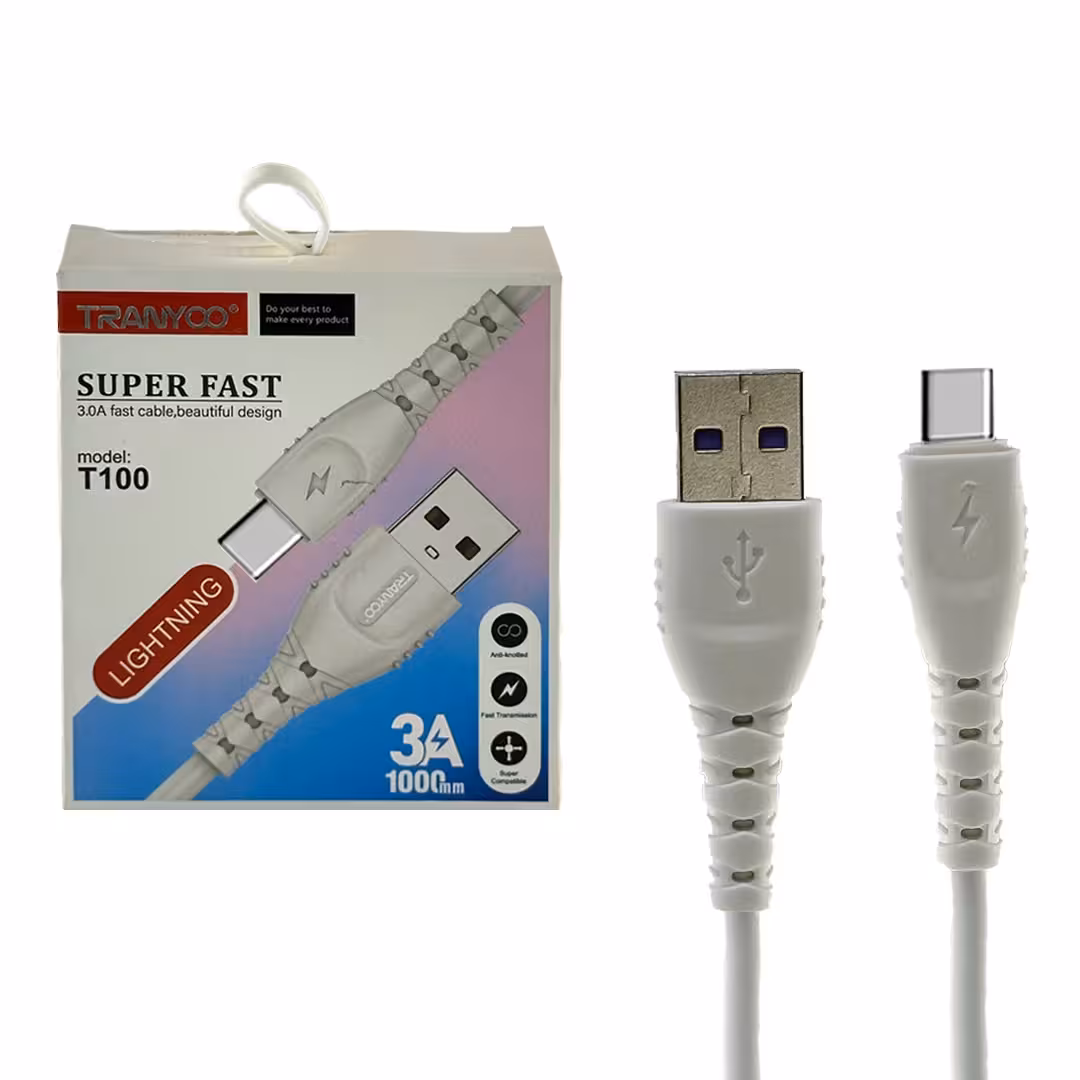 کابل تایپ سی  TRANYOO    مدل   T100    ( فاقد گارانتی )